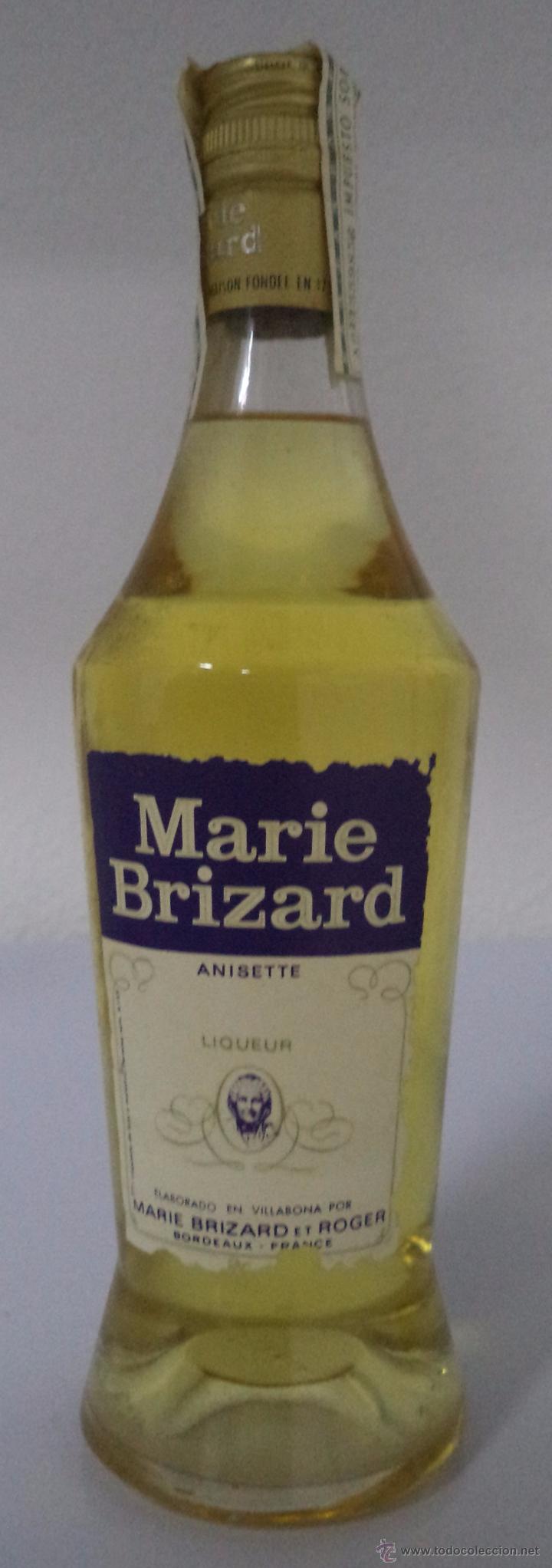 Colecionismo de vinhos e licores: BOTELLA ANIS MARIE BRIZARD. IMPUESTO DOS PESETAS. 1/2 LITRO.