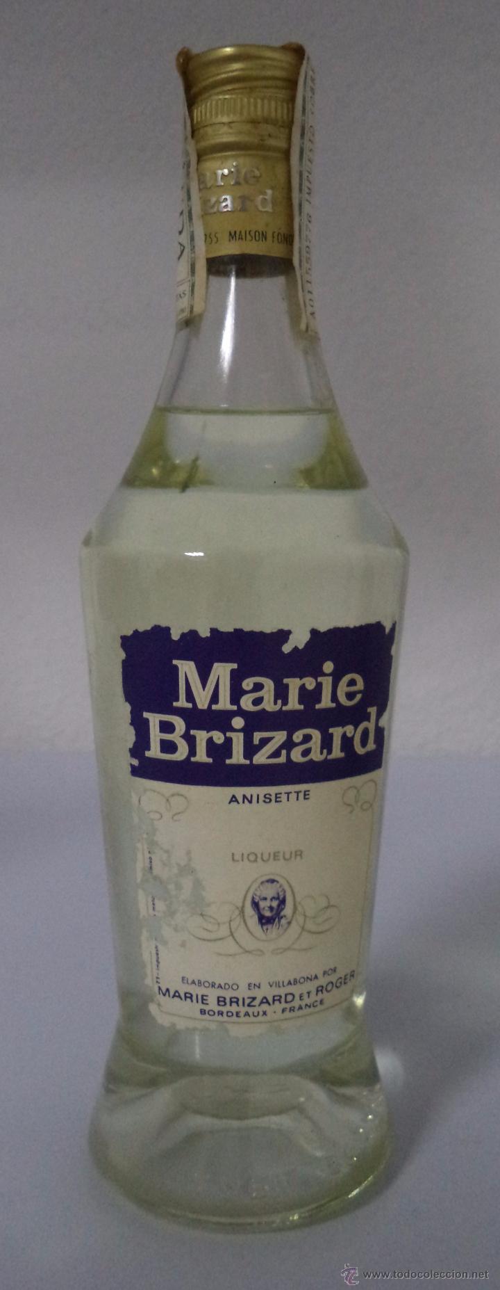 Colecionismo de vinhos e licores: BOTELLA ANIS MARIE BRIZARD. IMPUESTO DOS PESETAS. 1/2 LITRO.