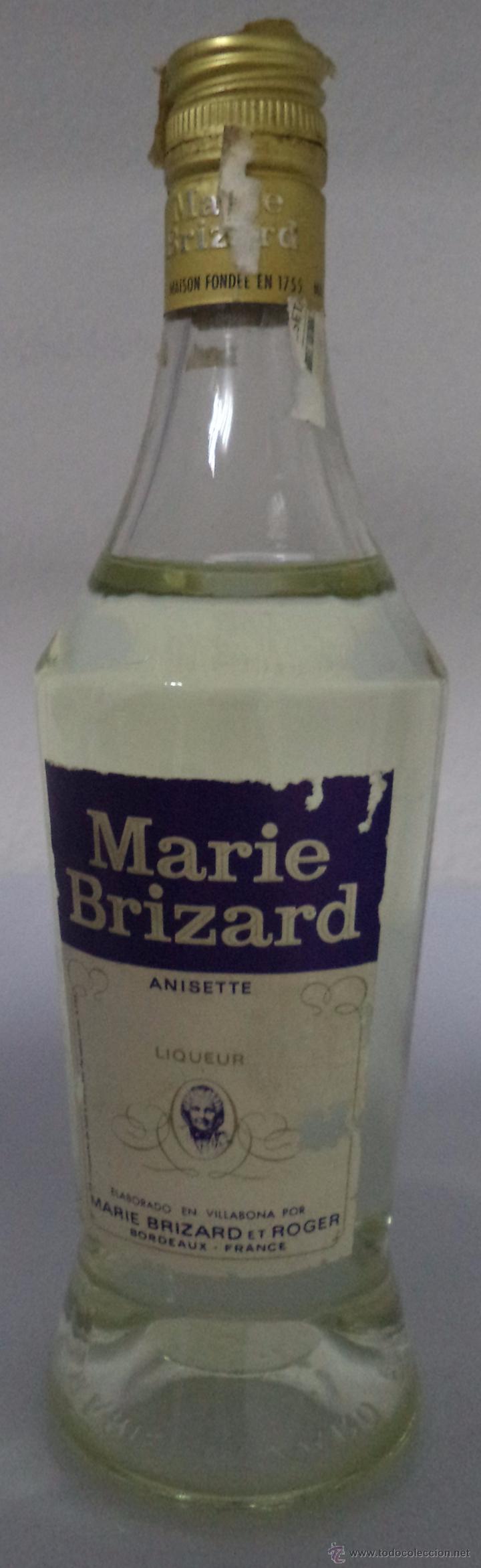 Collectionnisme de vins et liqueurs: BOTELLA ANIS MARIE BRIZARD. IMPUESTO DOS PESETAS. 1/2 LITRO.