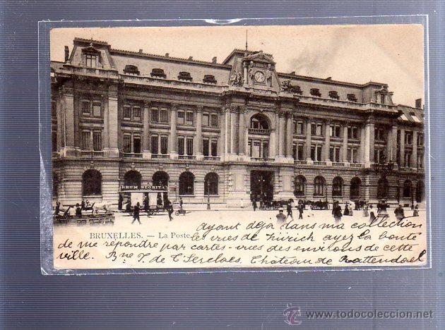 Collectionnisme de vins et liqueurs: TARJETA POSTAL. BELGICA. BRUXELLES. LA POSTE.