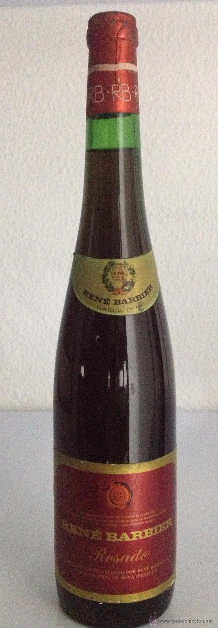 Coleccionismo de vinos y licores: BOTELLA DE VINO ROSADO REN&Eacute; BARBIER. SAN SADURNI DE NOYA. PENEDES
