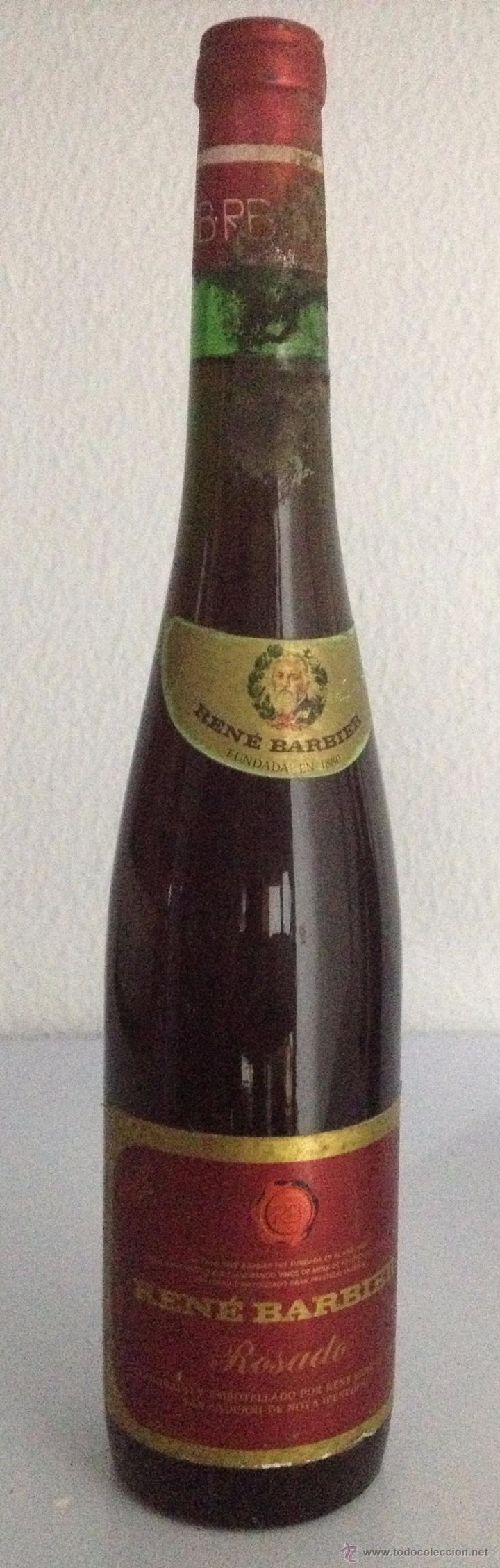 Coleccionismo de vinos y licores: BOTELLA DE VINO ROSADO REN&Eacute; BARBIER. SAN SADURNI DE NOYA. PENEDES