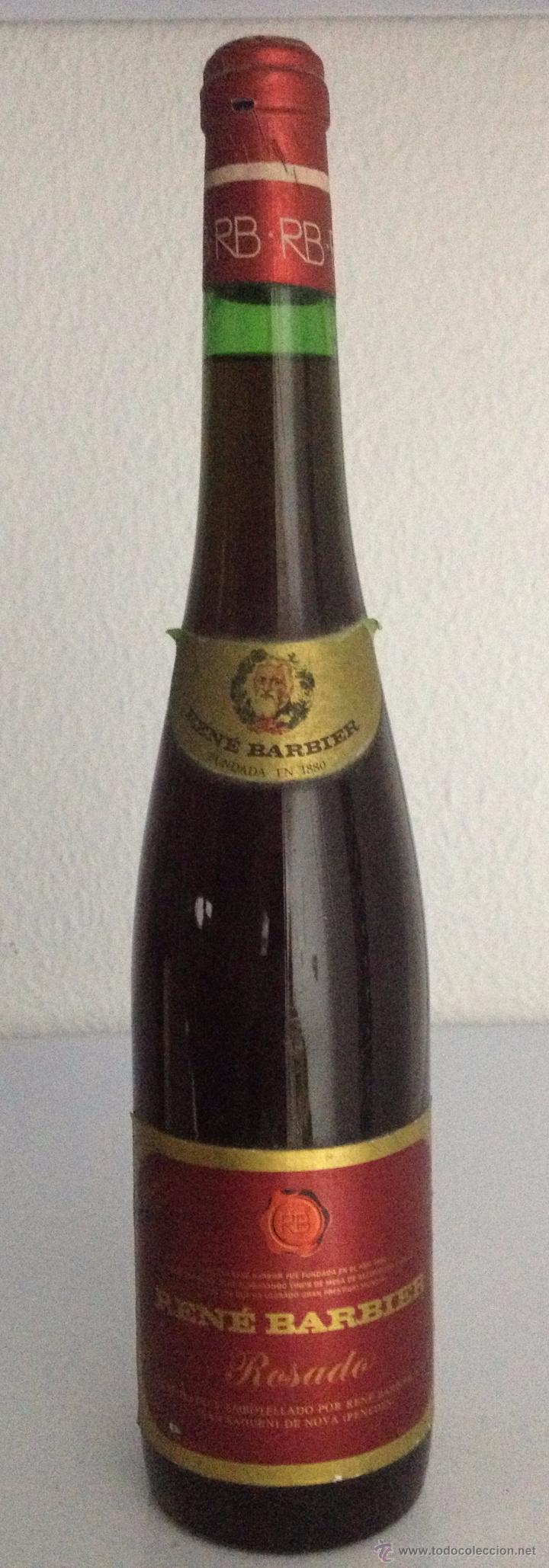 Coleccionismo de vinos y licores: BOTELLA DE VINO ROSADO REN&Eacute; BARBIER. SAN SADURNI DE NOYA. PENEDES