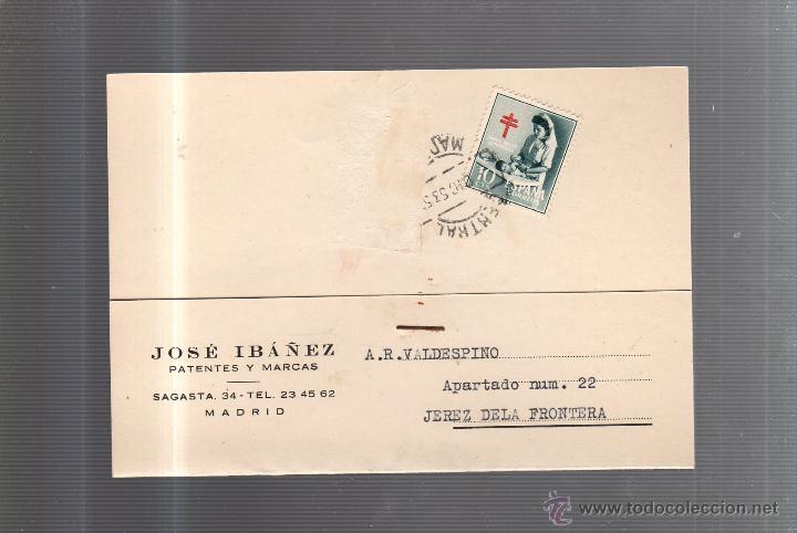 Coleccionismo de vinos y licores: TARJETA POSTAL PUBLICITARIA. PATENTES Y MARCAS. JOSE IBA&Ntilde;EZ. TRIANA & Cia. MADRID. 1953