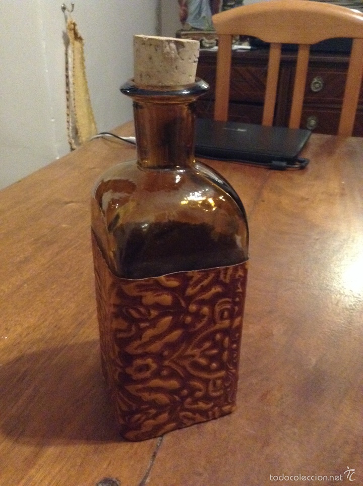 Coleccionismo de vinos y licores: Botella de co&ntilde;ac vidrio - Foto 3