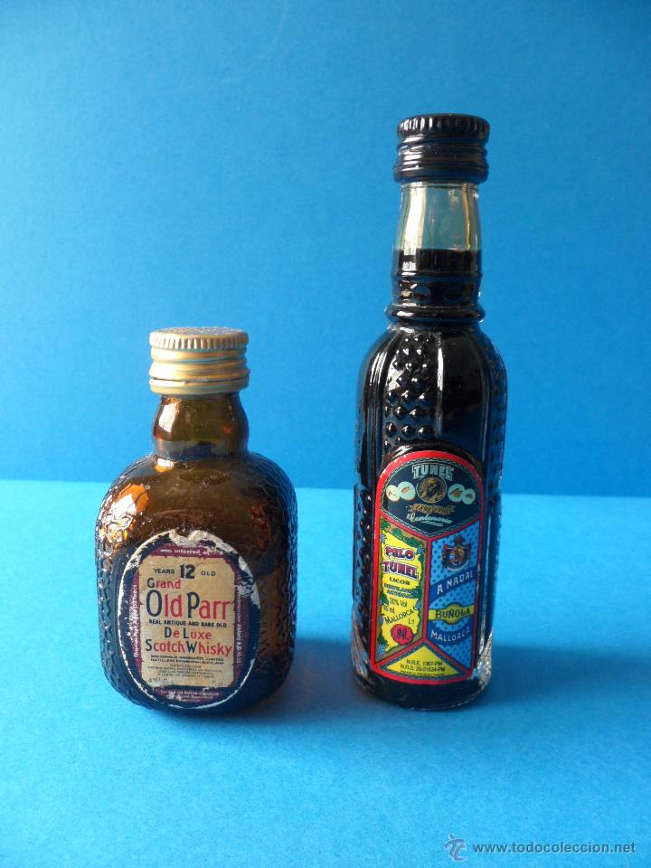 Coleccionismo de vinos y licores: Mini Botellas de licor - Palo tunel - A Nadal Mallorca - 40 ml y Whisky Old Parr
