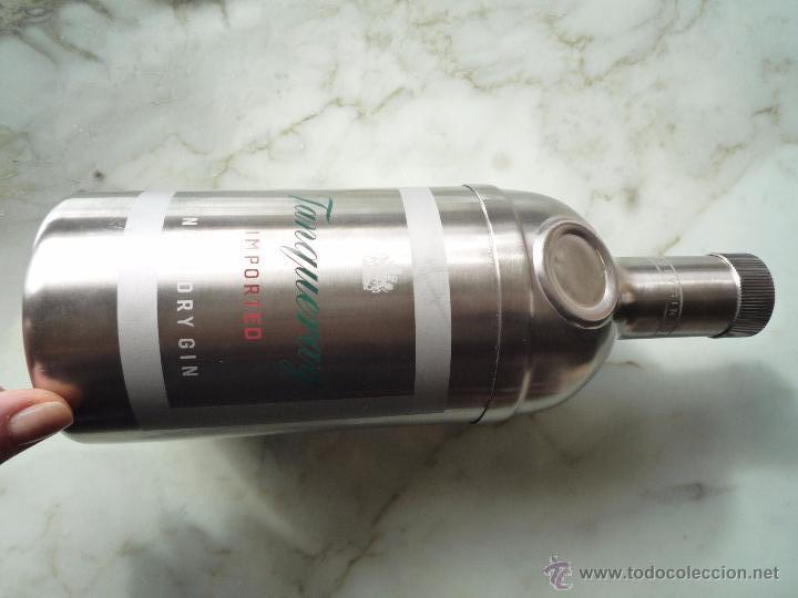 Coleccionismo de vinos y licores: COCTELERA acero inoxidable Break water INOX 18/10 BOTELLA ginebra TANQUERAY DRY GIN &iexcl;&Uacute;nica en TC!
