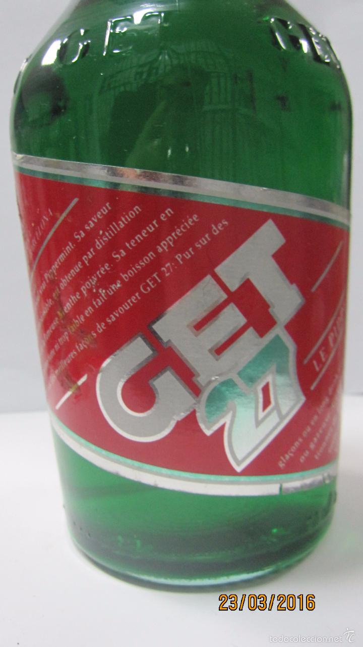 Coleccionismo de vinos y licores: BOTELLA DE PIPPERMINT. GET 27. 30CM - Foto 2