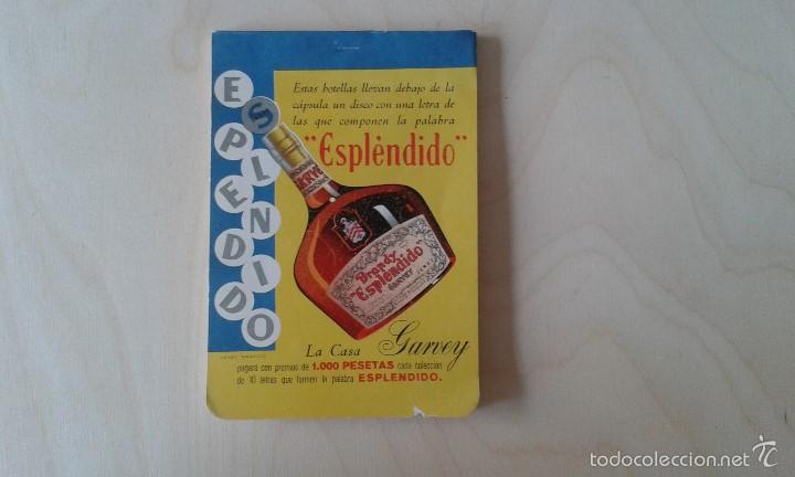 Coleccionismo de vinos y licores: Libreta antigua ( a&ntilde;os 80 ) de Espl&eacute;ndido de Garvey