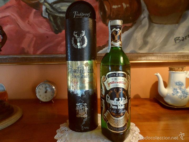 Coleccionismo de vinos y licores: WHISKY GLENFIDDICH ,8 A&Ntilde;OS, 43&ordm; 75CL , BOTELLA PRECINTADA, CON SU CAJA MET&Aacute;LICA ORIGINAL