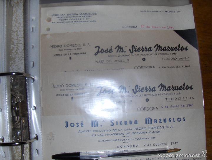 Sammlung von Weinen und Lik&ouml;ren: PEDRO DOMEQ. JOSE MARIA SIERRA MAZUELOS, AGENTE PARA CORDOBA Y JAEN, 4 CARTAS DIFERENTES.