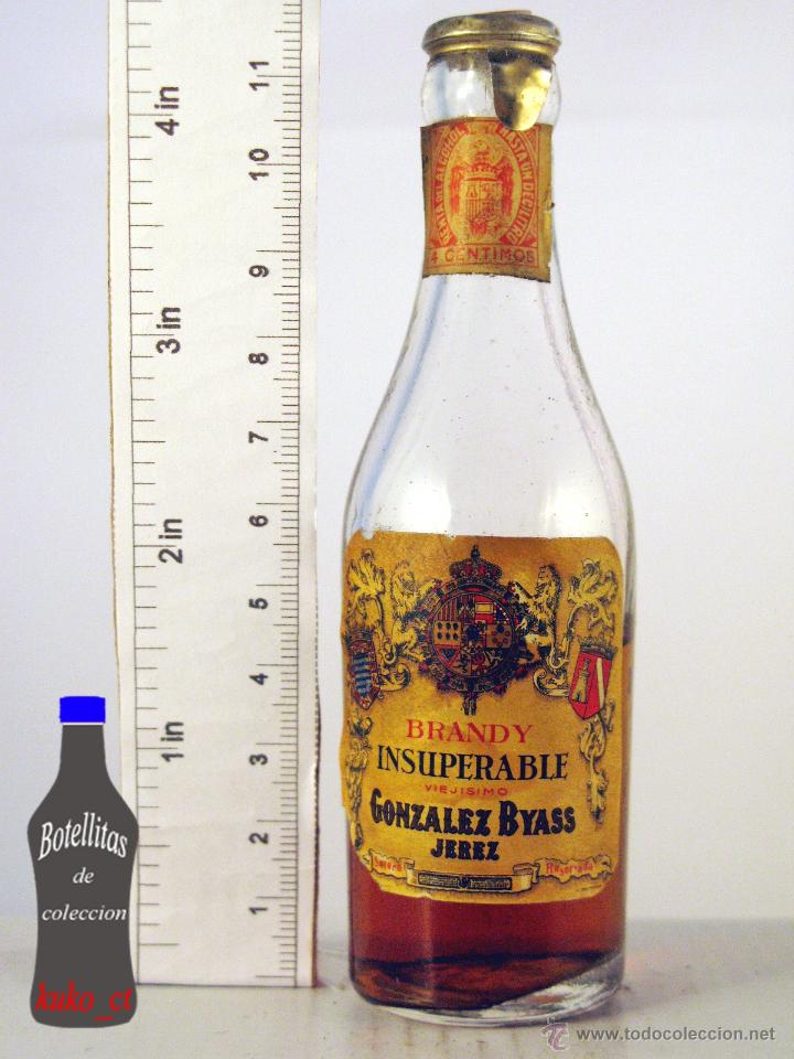 Coleccionismo de vinos y licores: BOTELLITA BOTELLIN BRANDY INSUPERABLE VIEJISIMO GONZALEZ BYASS JEREZ