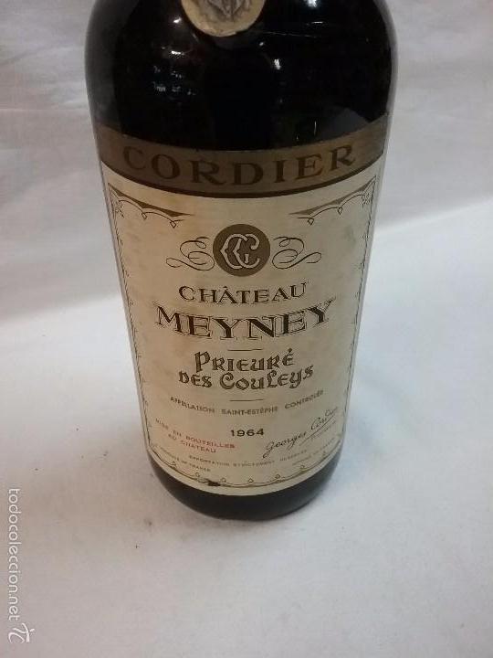 Collection of wines and liquors: BOTELLA LLENA CHATEAU MEYNEY - PRIEURE DES COULEYS - CORDIER - A&Ntilde;O 1964