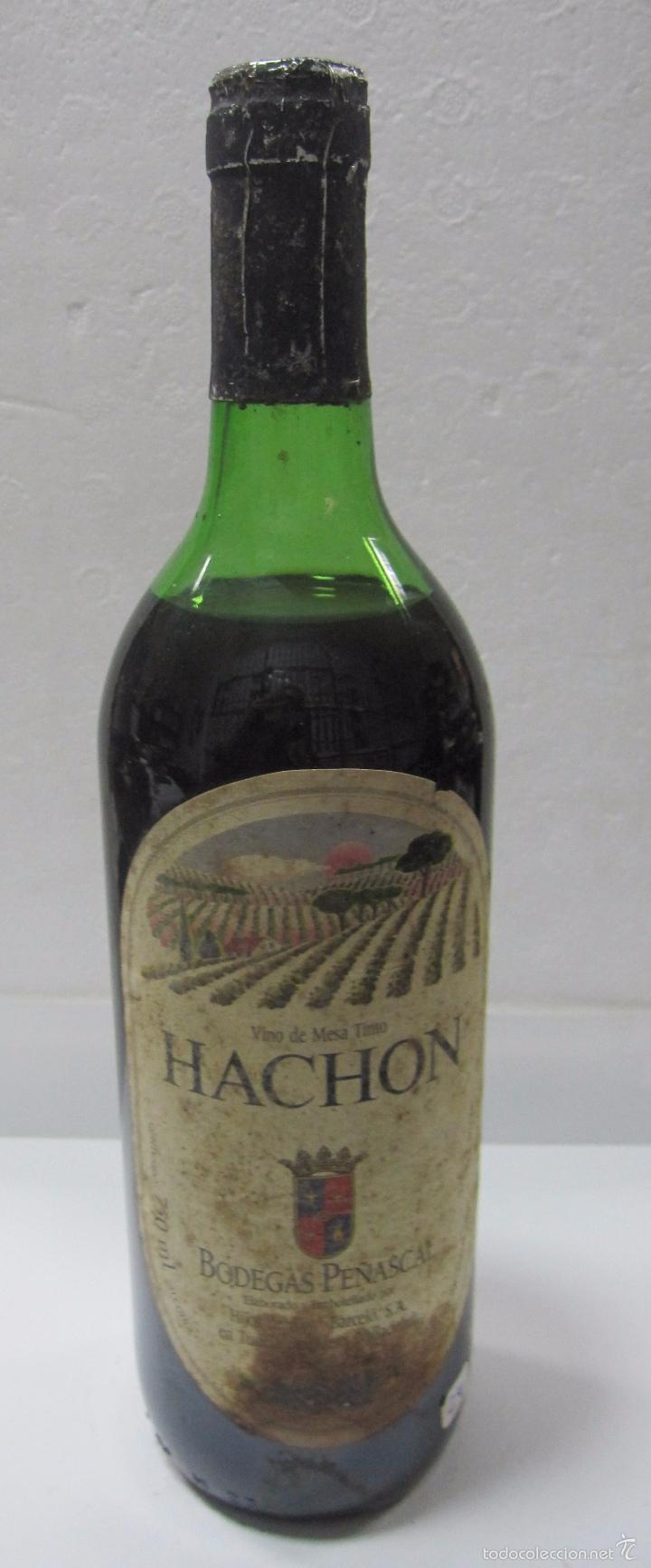 Collectionnisme de vins et liqueurs: BOTELLA DE VINO DE MESA TINTO. HACHON. BODEGAS PE&Ntilde;ASCAL. TUDELA DEL DUERO. VALLADOLID
