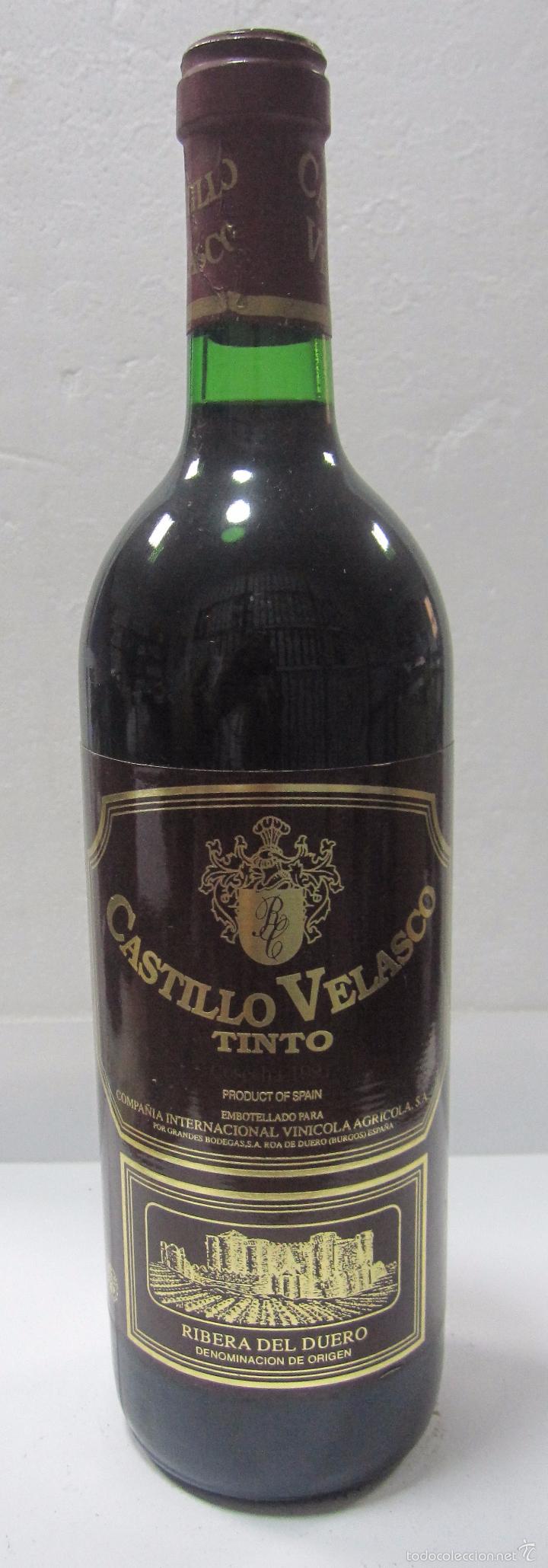 Collectionnisme de vins et liqueurs: BOTELLA DE VINO TINTO. 1991. CASTILLO VELASCO. RIBERA DEL DUERO. VINICOLA AGRICOLA, S.A.