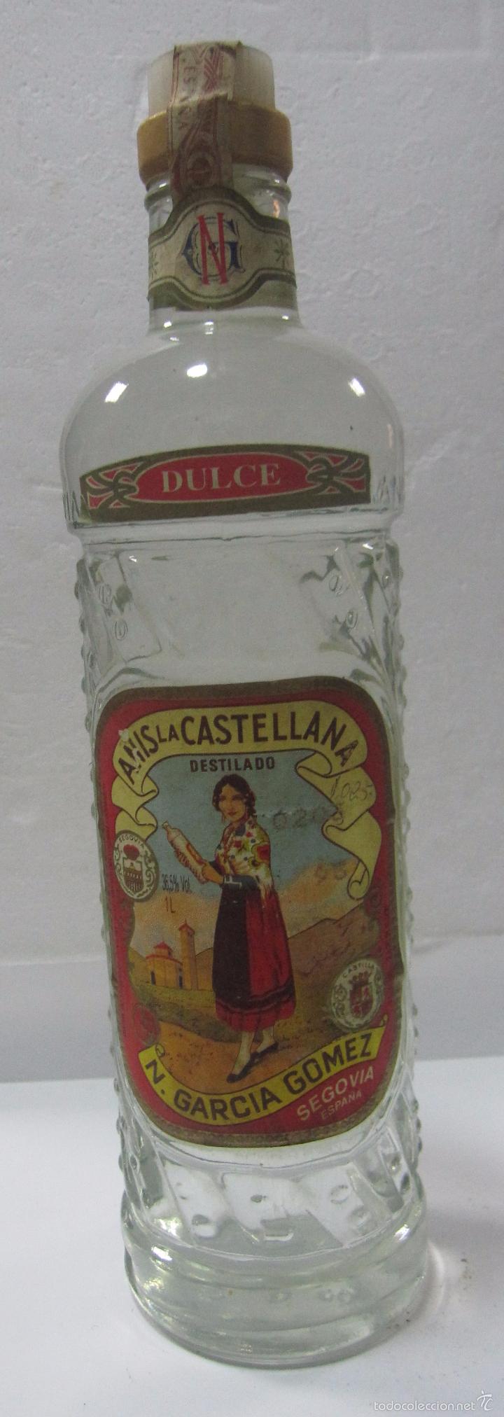 Collectionnisme de vins et liqueurs: BOTELLA DE ANIS DULCE LA CASTELLANA. N. GARCIA GOMEZ. SEGOVIA.