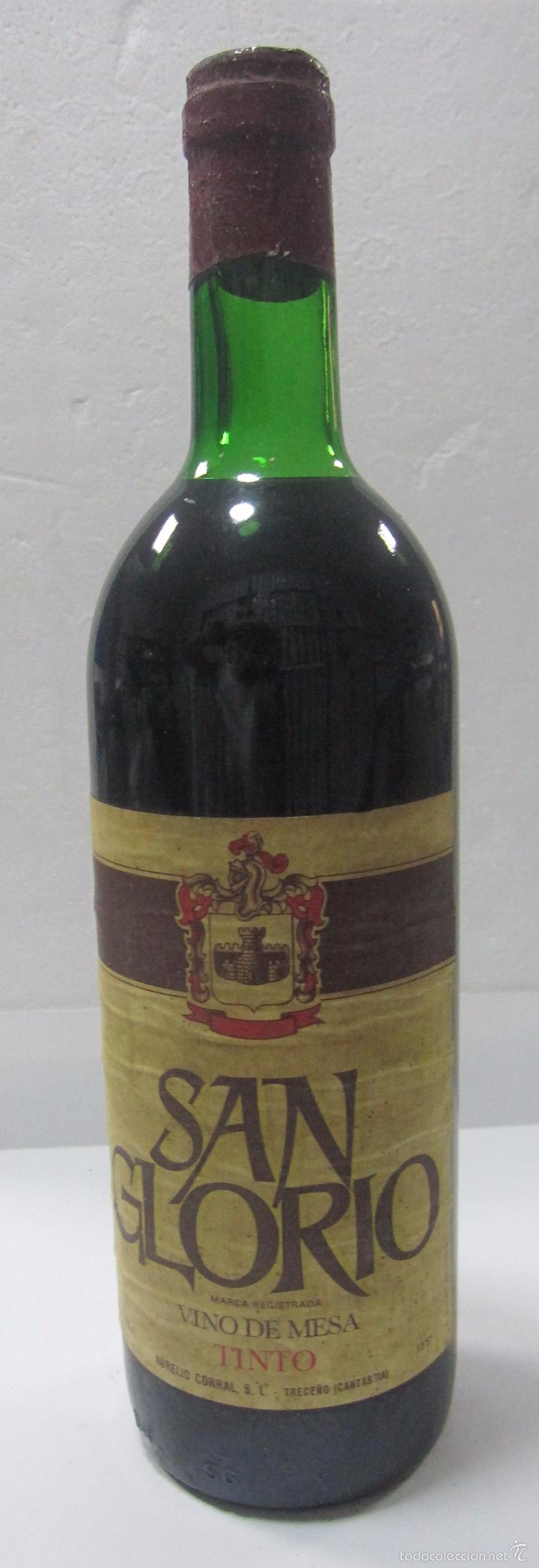Collectionnisme de vins et liqueurs: BOTELLA DE VINO TINTO SAN GLORIO. AURELIO CORRAL. TRECE&Ntilde;O. CANTABRIA.