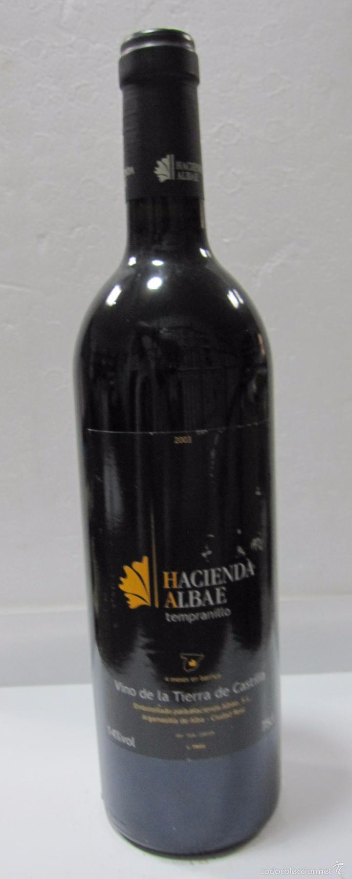 Collectionnisme de vins et liqueurs: BOTELLA DE VINO TEMPRANILLO. HACIENDA ALBAE. TIERRA DE CASTILLA.  ARGAMASILLA DE ALBA. CIUDAD REAL.