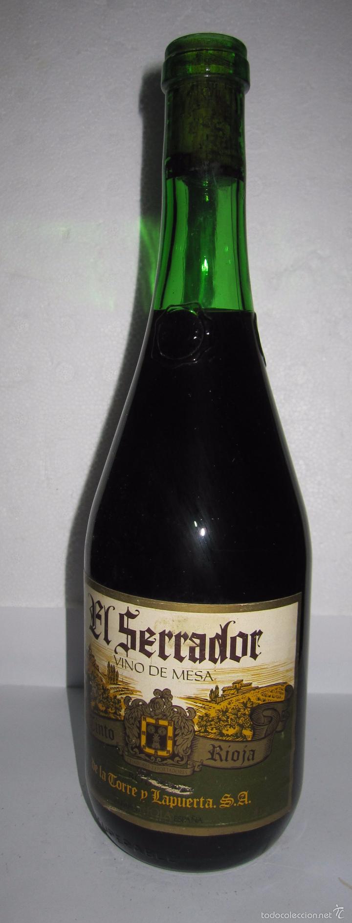 Collectionnisme de vins et liqueurs: BOTELLA DE VINO DE MESA EL SERCADOR. TORRE Y LAPUERTA. ALFARO. RIOJA.