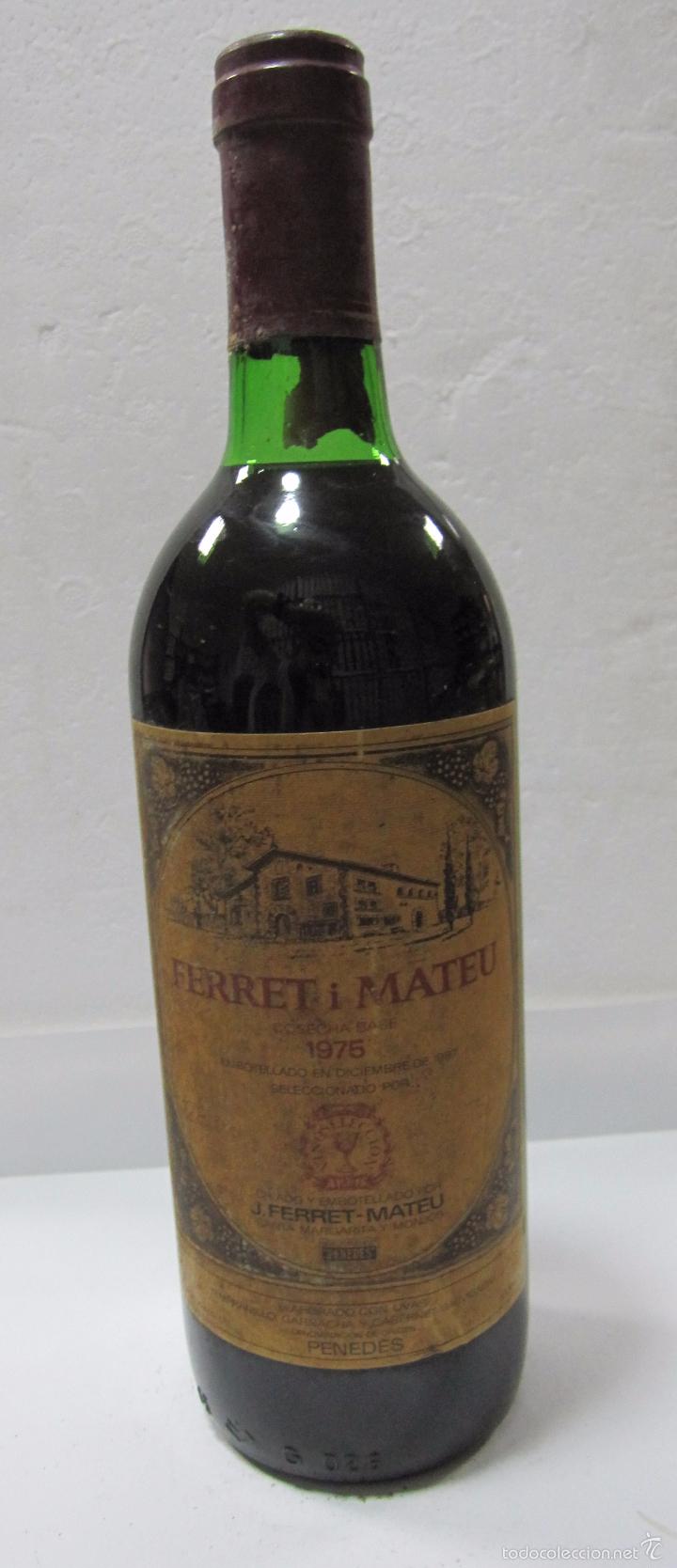 Collection of wines and liquors: BOTELLA DE VINO. FERRET I MATEU. COSECHA 1975. PENEDES. BARCELONA.