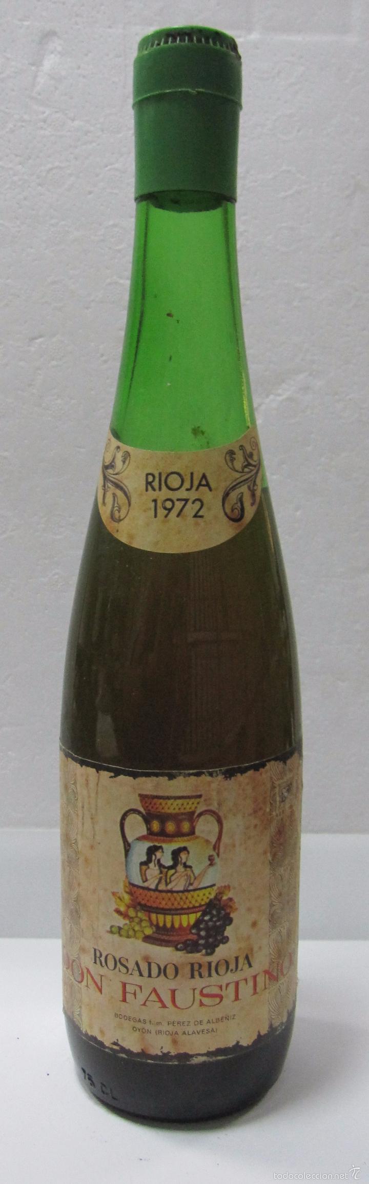 Collection of wines and liquors: BOTELLA DE ROSADO TINTO 1972. DON FAUSTINO. BODEGAS PEREZ DE ALBE&Ntilde;IZ. OYON (RIOJA ALAVESA) 32,5 CM