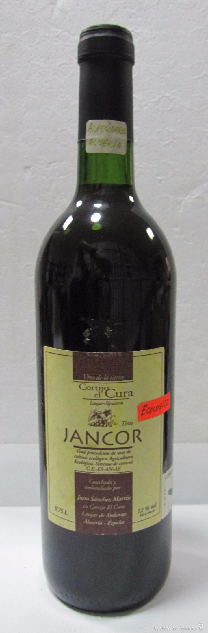 Coleccionismo de vinos y licores: BOTELLA DE VINO TINTO CORTIJO EL CURA. JANCOR. JUSTO SANCHEZ MARTIN. LAUJAR DE ANDARAX. LA ALPUJARRA