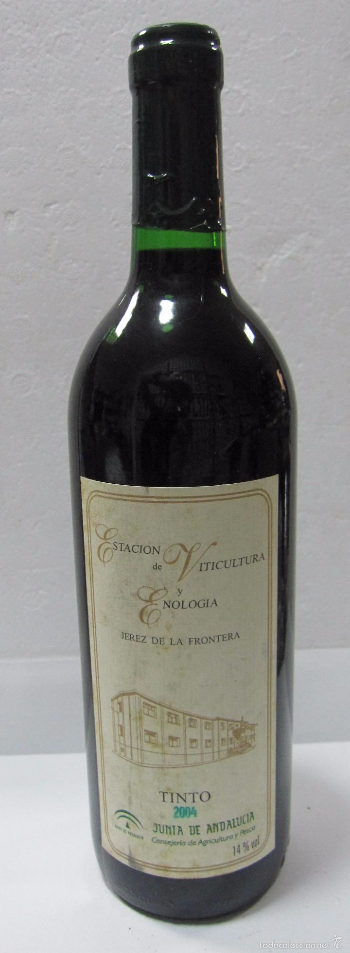 Sammlung von Weinen und Lik&ouml;ren: BOTELLA DE TINTO. 2004. ESTACI&Oacute;N DE VITICULTURA Y ENOLOGIA. JEREZ. JUNTA DE ANDALUCIA.