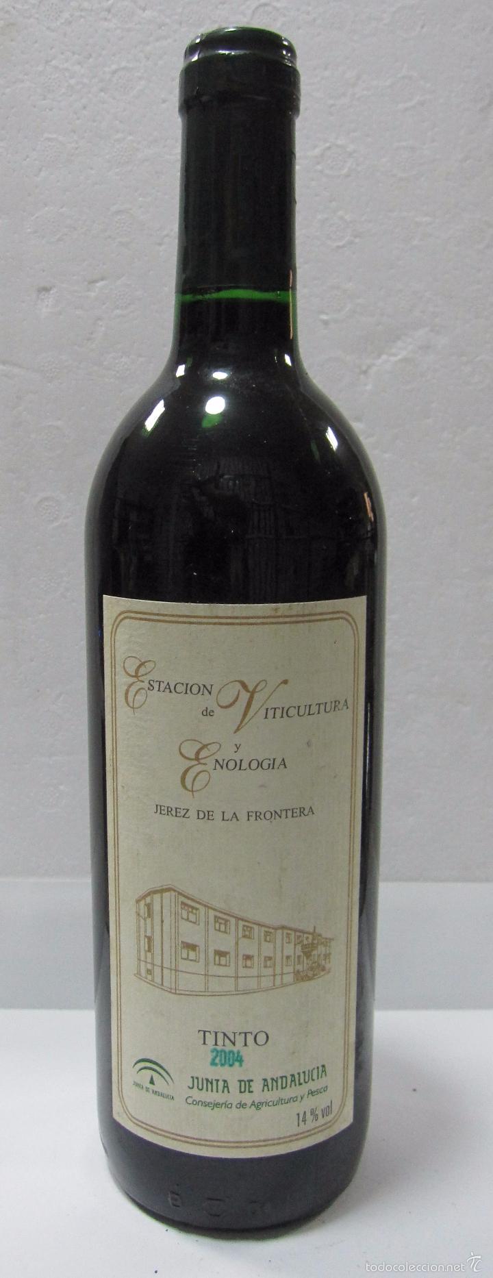 Sammlung von Weinen und Lik&ouml;ren: BOTELLA DE TINTO. 2004. ESTACI&Oacute;N DE VITICULTURA Y ENOLOGIA. JEREZ. JUNTA DE ANDALUCIA.