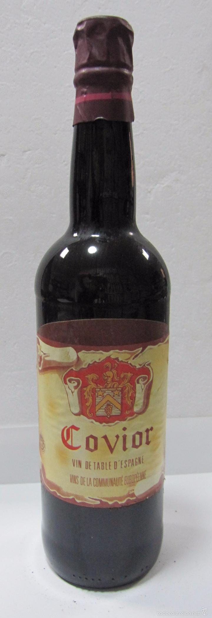 Collection of wines and liquors: BOTELLA DE VINO DE MESA ESPA&Ntilde;OL. COVIOR. VINS DE LA COMMUNAUT&Eacute; EUROP&Eacute;ENNE.