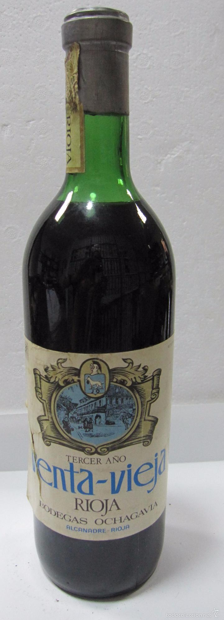 Collection of wines and liquors: BOTELLA DE VINO RIOJA. VENTA-VIEJA. TERCER A&Ntilde;O. BODEGAS OCHAGAVIA. ALCANADRE-RIOJA.