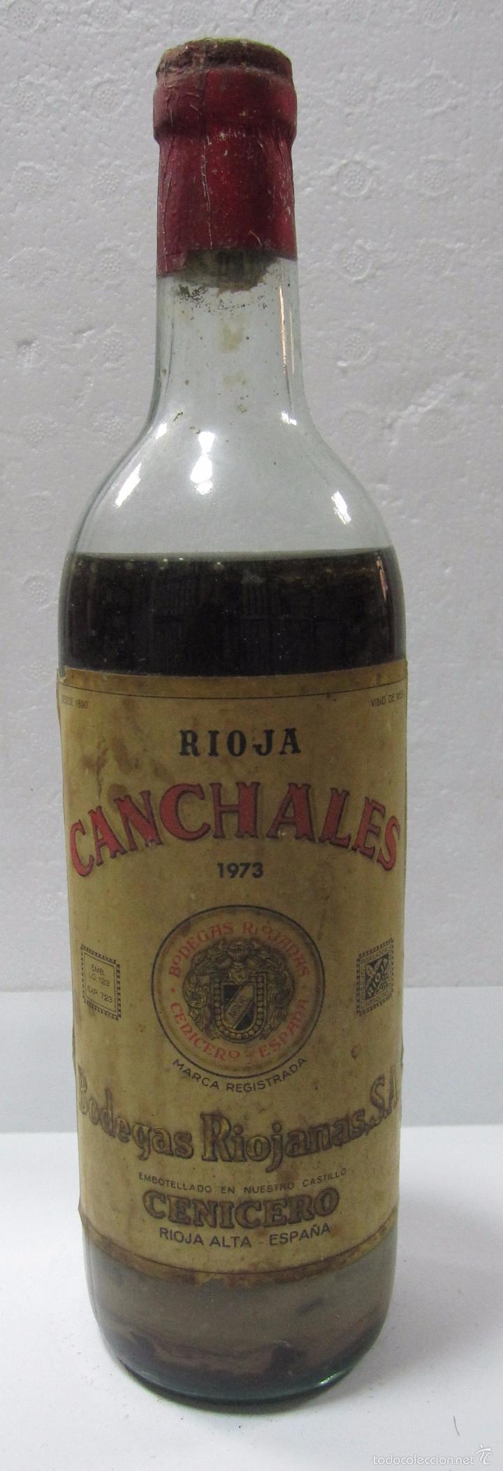 Sammlung von Weinen und Lik&ouml;ren: BOTELLA DE RIOJA CANCHALES. 1973. BODEGAS RIOJANAS. CENICERO. RIOJA ALTA.