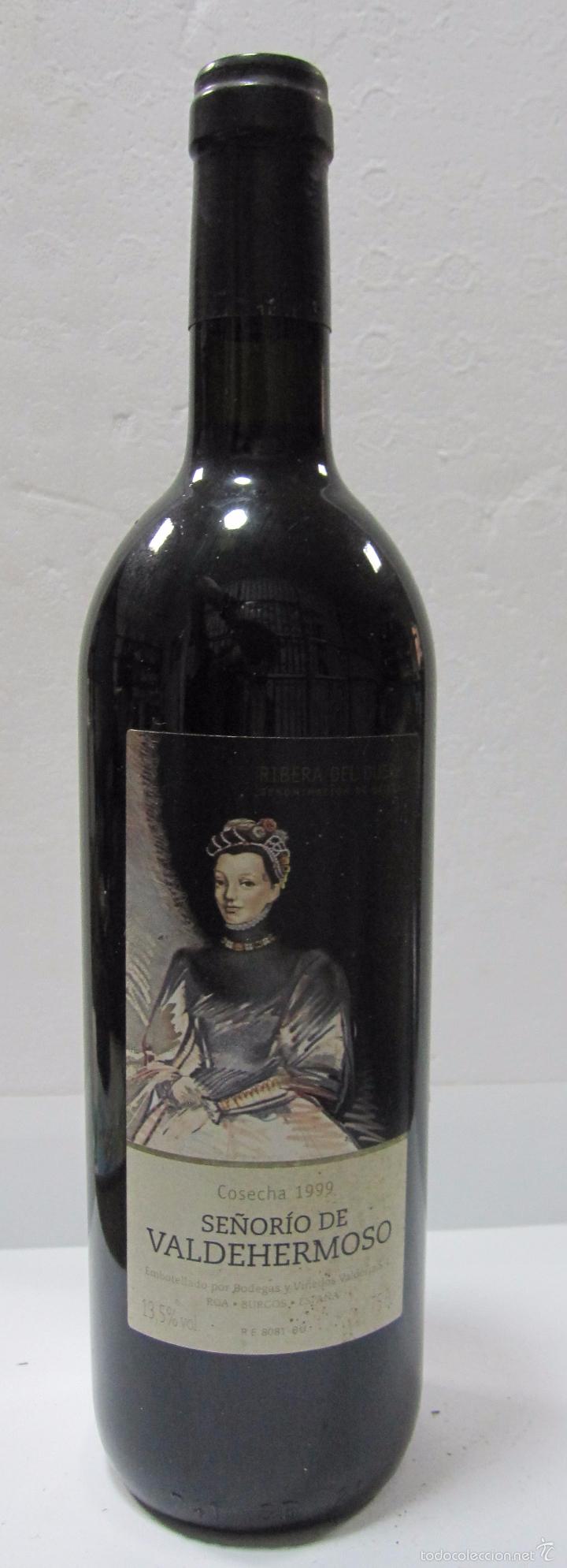 Sammlung von Weinen und Lik&ouml;ren: BOTELLA DE VINO RIOJA DEL DUERO. SE&Ntilde;ORIO DE VALDEHERMOSO. COSECHA 1999. BURGOS.