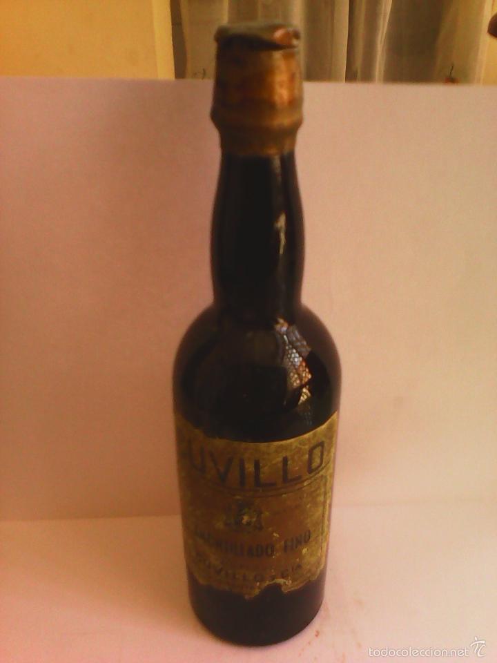 Colecionismo de vinhos e licores: BOTELLIN AMONTILLADO FINO SHIPPED BY CUVILLO Y CIA. PUERTO DE SANTA MARIA.