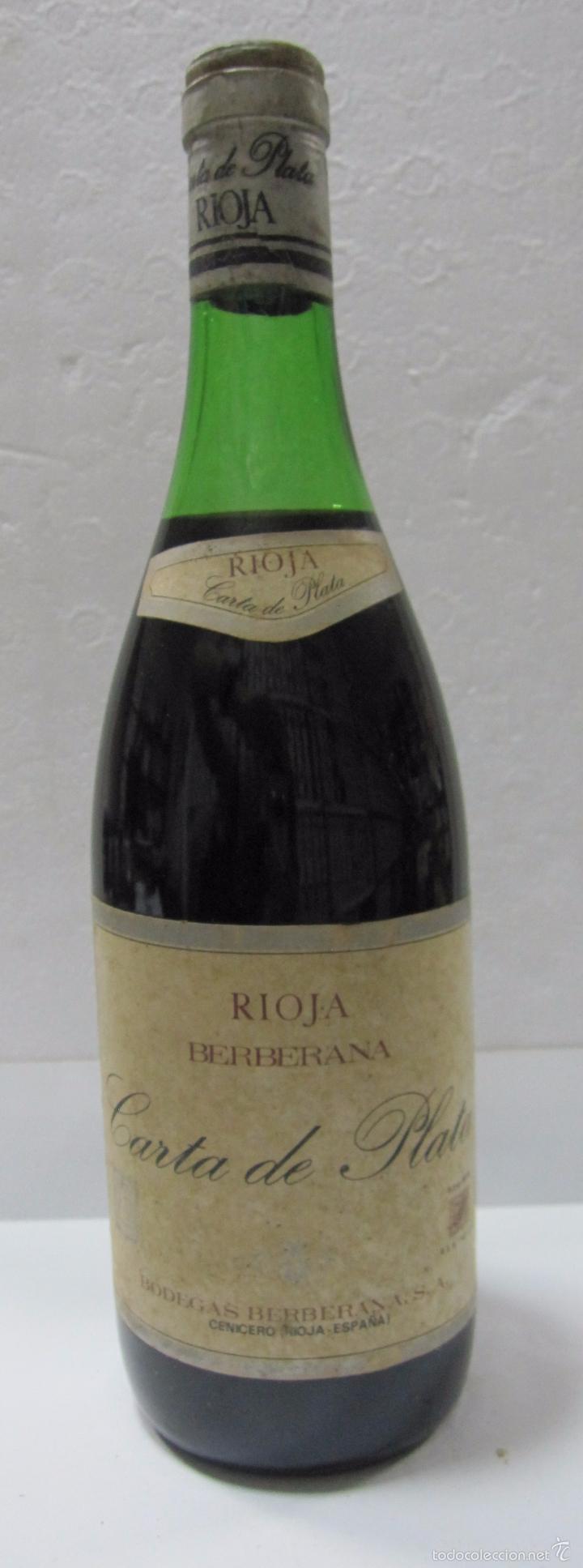 Colecionismo de vinhos e licores: BOTELLA DE VINO RIOJA CARTA DE PLATA. BODEGAS BERBERANAS. CENICERO. RIOJA