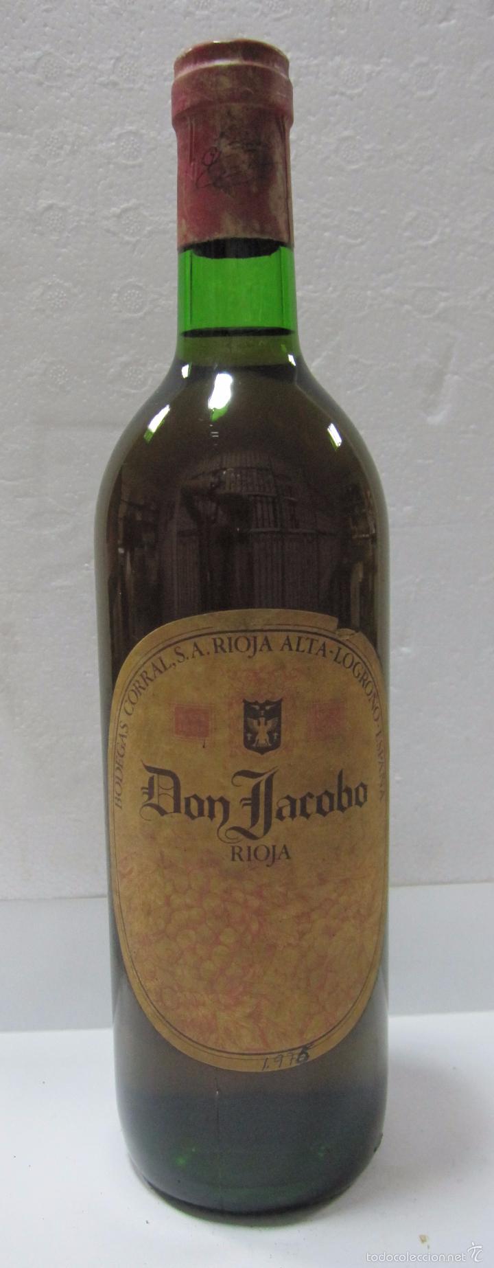 Colecionismo de vinhos e licores: BOTELLA DE VINO RIOJA. DON JACOBO. BODEGAS CORRAL, S.A. RIOJA ALTA. LOGRO&Ntilde;O. 1975.