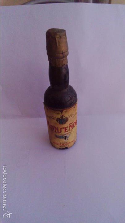 Colecionismo de vinhos e licores: BOTELLIN BRANDY VIEJO MONSE&Ntilde;OR. JOSE BUSTAMANTE S.L. JEREZ
