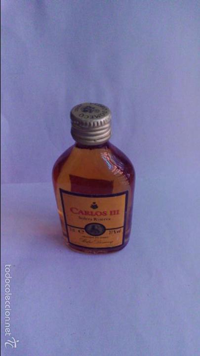 Colecionismo de vinhos e licores: BOTELLIN SOLERA RESERVA CARLOS III.BRANDY. PEDRO DOMECQ.