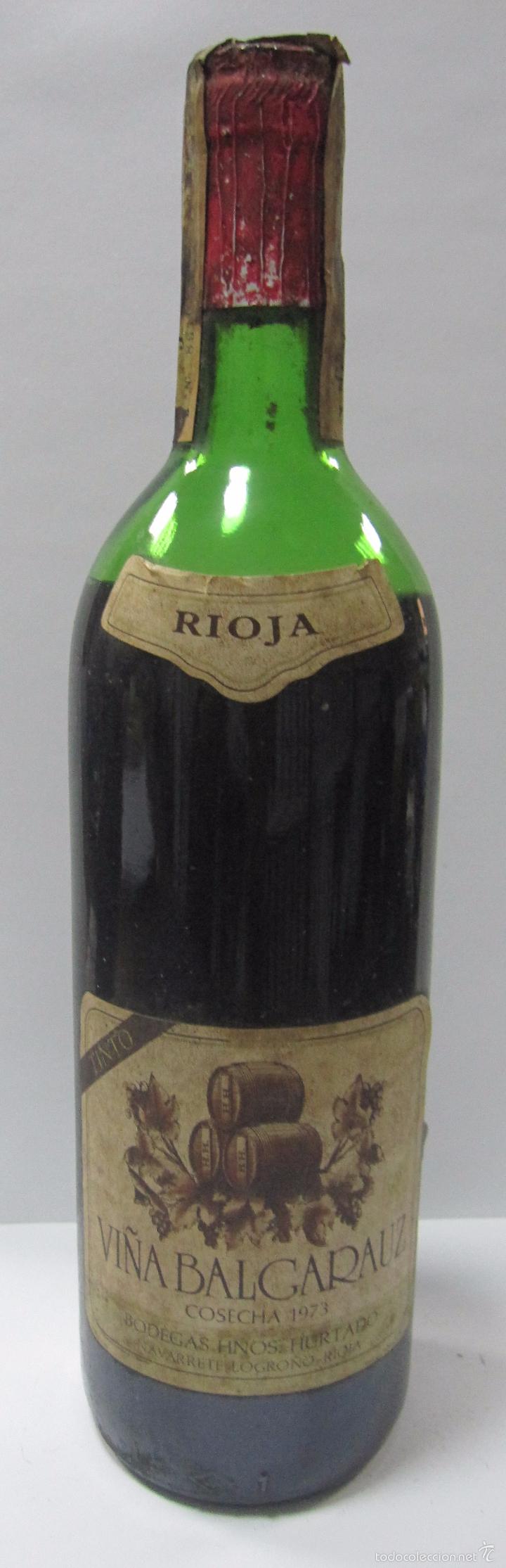 Colecionismo de vinhos e licores: BOTELLA DE VINO RIOJA. VI&Ntilde;A BALGARAUZ. COSECHA 1973. BODEGAS HNOS. HURTADO. LOGRO&Ntilde;O.