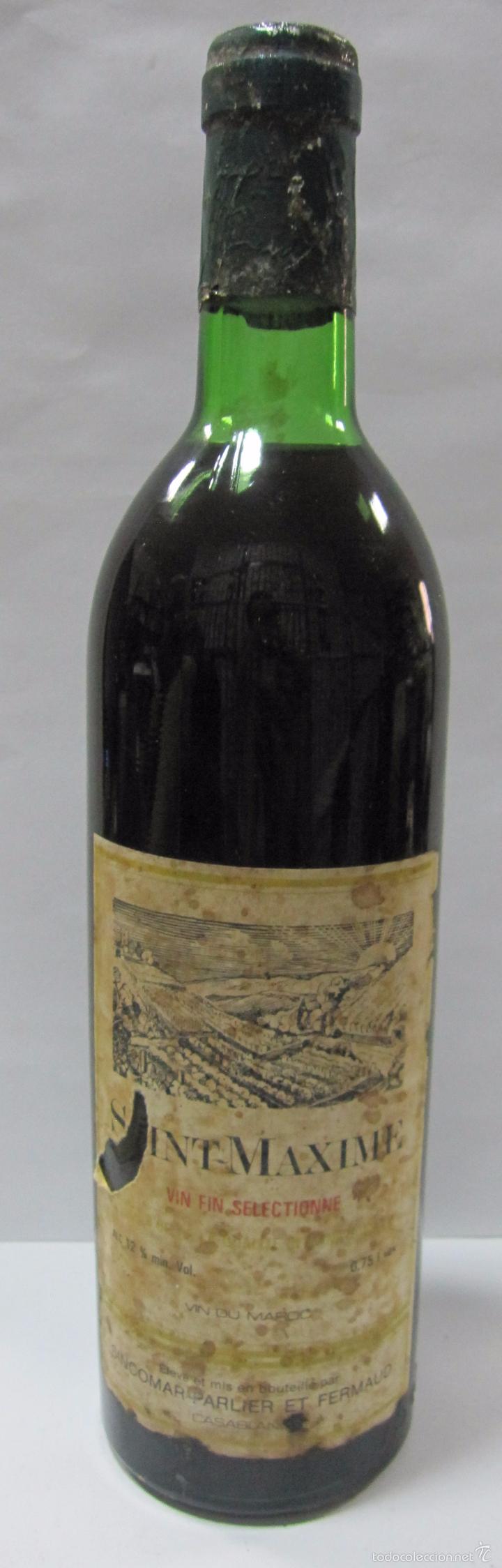 Coleccionismo de vinos y licores: BOTELLA DE SAINT-MAXIME. VIN FIN SELECTIONNE. CASABLANCA. MARRUECOS.