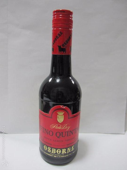 Coleccionismo de vinos y licores: BOTELLA DE FINO QUINTA. PALE DRY. OSBORNE. PTO. SANTA M&ordf;. 23,6 CM ALTO. VER FOTOS REVERSO.