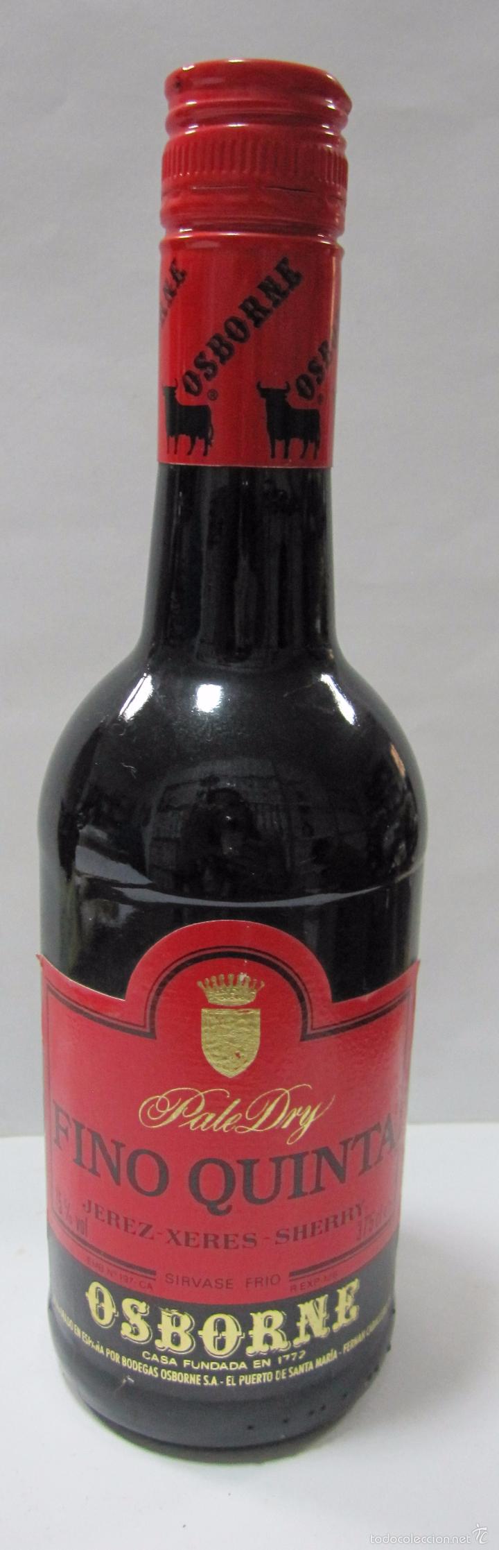 Coleccionismo de vinos y licores: BOTELLA DE FINO QUINTA. PALE DRY. OSBORNE. PTO. SANTA M&ordf;. PARA RAYMOND KRAKES. 23,6 CM ALTO