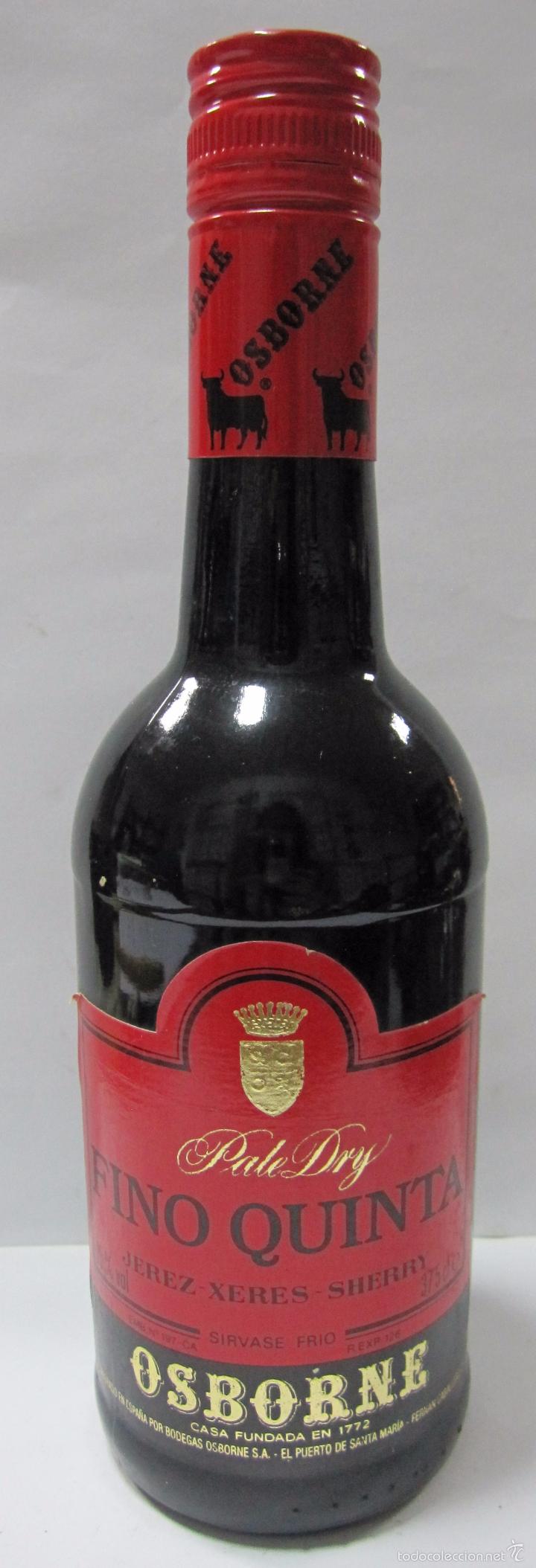 Coleccionismo de vinos y licores: BOTELLA DE FINO QUINTA. PALE DRY. OSBORNE. PTO. SANTA M&ordf;. BANDERA ROGER DE LAURIA. II PARACAIDISTA