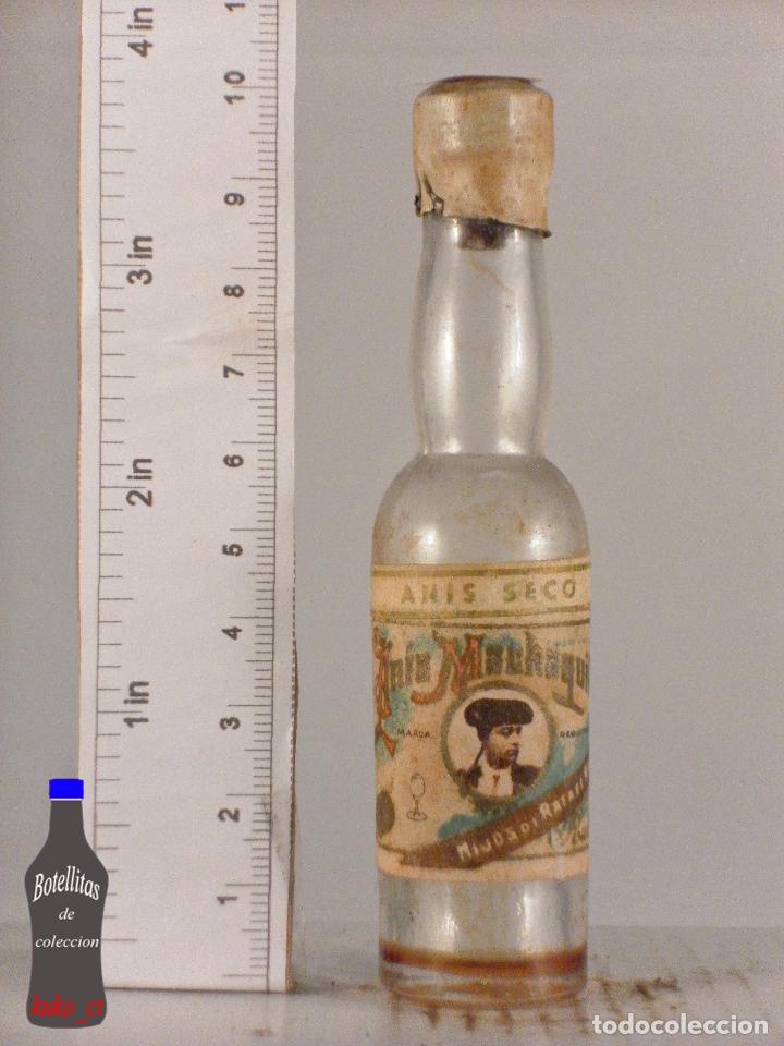 Collection of wines and liquors: BOTELLITA BOTELLIN ANIS SECO MACHAQUITO HIJO DE RAFAEL REYES RUTE