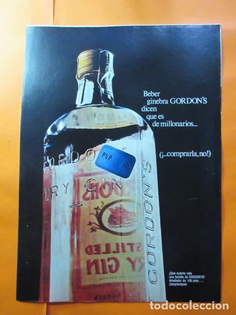 Coleccionismo de vinos y licores: PUBLICIDAD 1970 - COLECCION BEBIDAS - GINEBRA GORDON'S