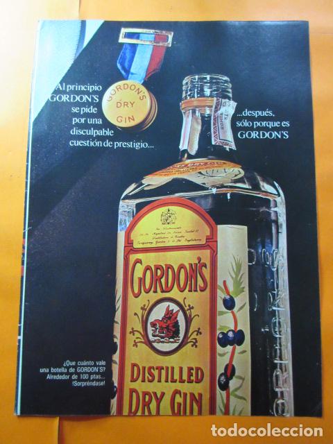 Coleccionismo de vinos y licores: PUBLICIDAD 1970 - COLECCION BEBIDAS - GINEBRA GORDON'S