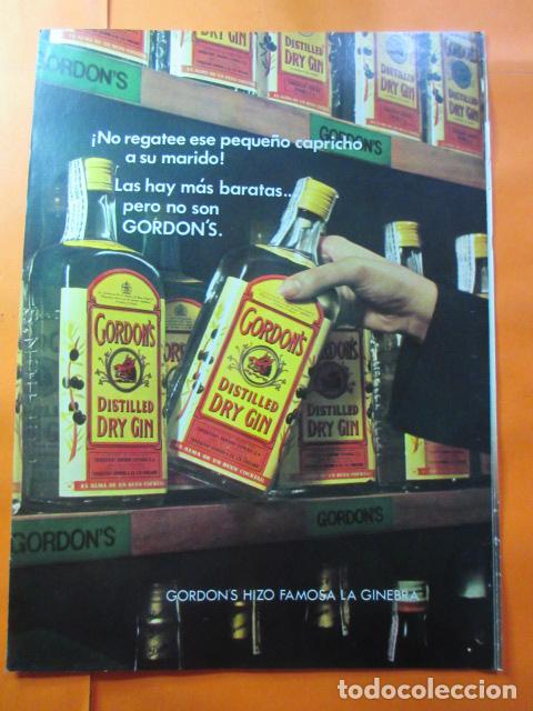 Coleccionismo de vinos y licores: PUBLICIDAD 1972 - COLECCION BEBIDAS - GINEBRA GORDON'S