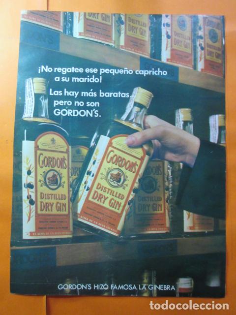 Coleccionismo de vinos y licores: PUBLICIDAD 1972 - COLECCION BEBIDAS - GINEBRA GORDON'S