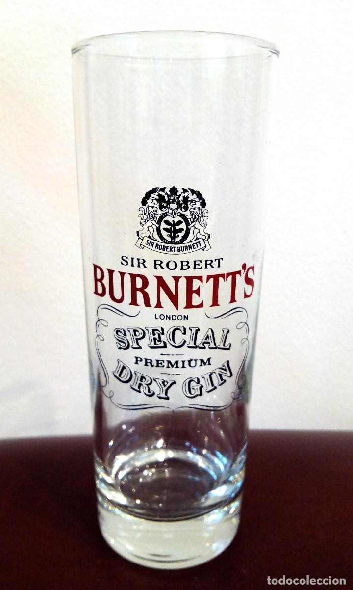 Coleccionismo de vinos y licores: VASO DE CRISTAL GINEBRA BURNETT'S - DE TUBO.