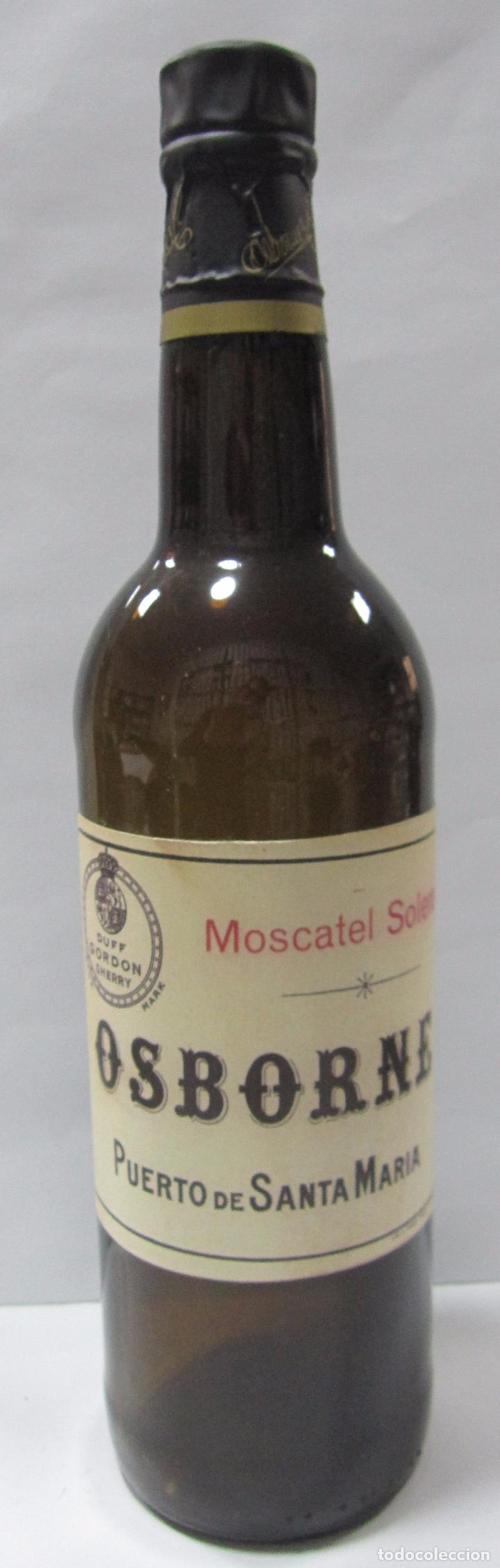 Coleccionismo de vinos y licores: BOTELLA DE MUESTRA DE VINO MOSCATEL SOLERA. OSBORNE. PUERTO DE SANTA MARIA.VAC&Iacute;A