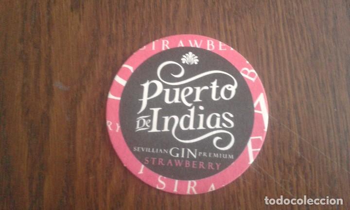 Coleccionismo de vinos y licores: posavasos de ginebra Puerto de Indias